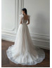 Sweetheart Neck Ivory Sparkling Lace Gorgeous Wedding Dress